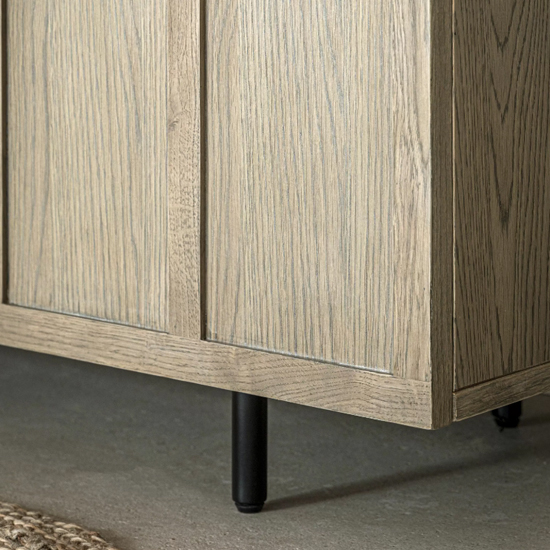 Pacific Wooden Sideboard With 4 Doors In Smoked Oak