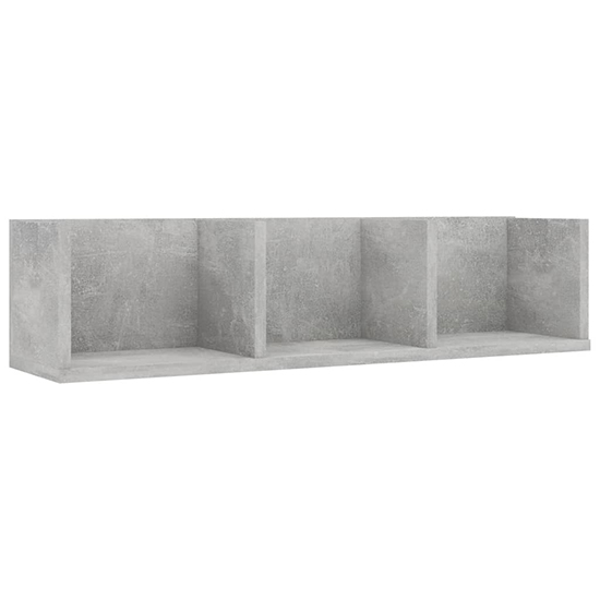 Pacorro Wooden Wall Shelf With 3 Compartment In Concrete Effect