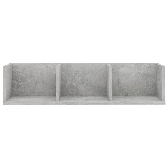 Pacorro Wooden Wall Shelf With 3 Compartment In Concrete Effect