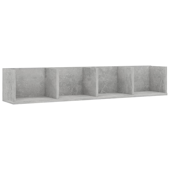 Pacorro Wooden Wall Shelf With 4 Compartment In Concrete Effect