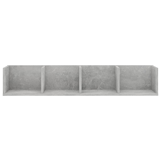 Pacorro Wooden Wall Shelf With 4 Compartment In Concrete Effect