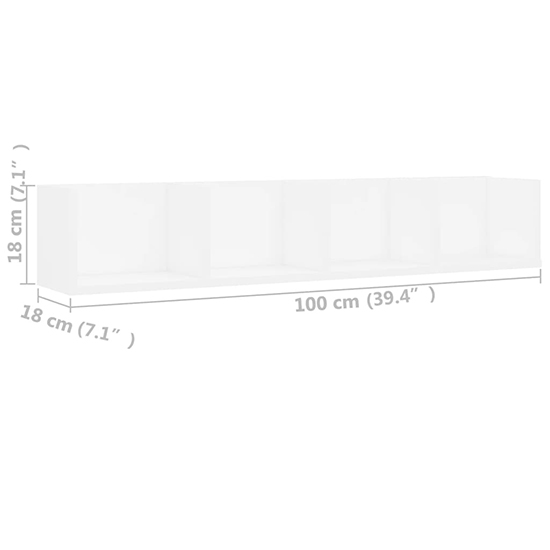 Pacorro Wooden Wall Shelf With 4 Compartments In White
