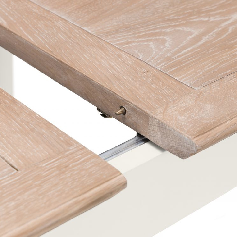 Pacos Wooden Extending Dining Table With Light Grey Legs In Oak