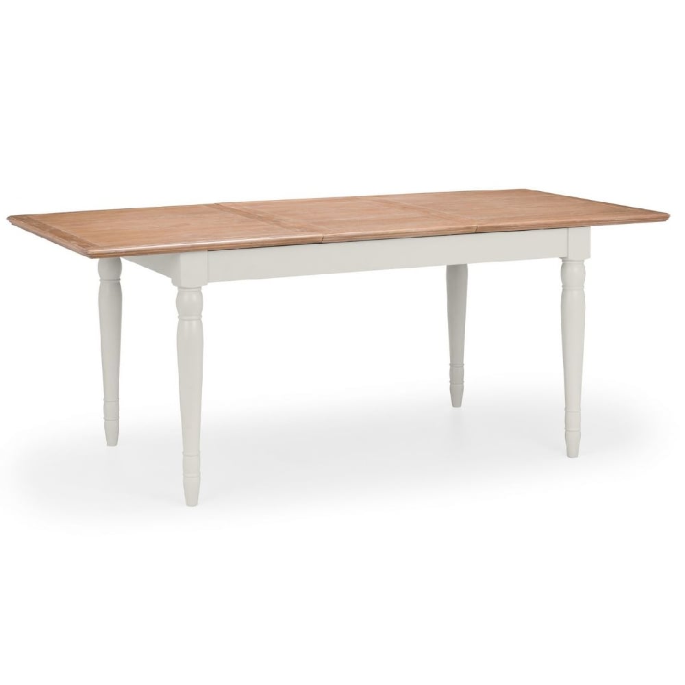 Read more about Pacos wooden extending dining table with light grey legs in oak