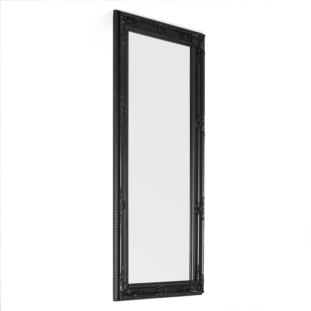 Padilla Lean-To Dress Mirror Black Wooden Frame