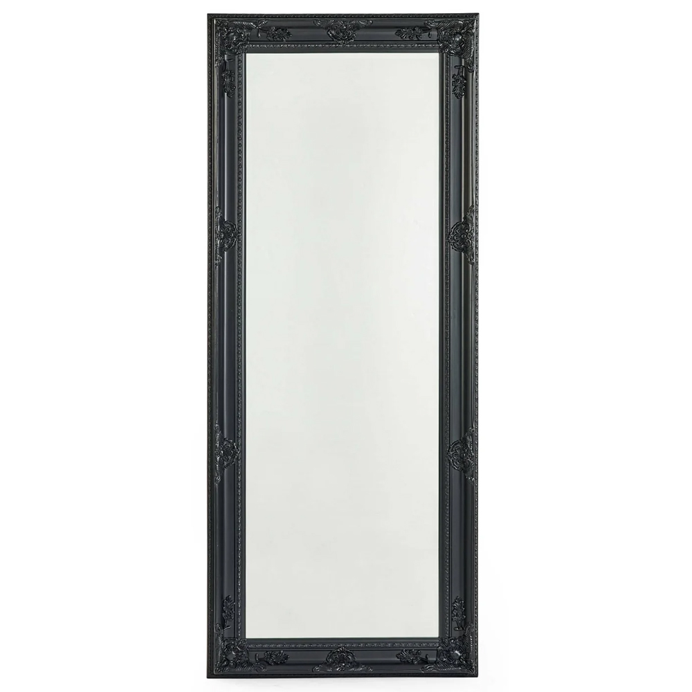 Padilla Lean-To Dress Mirror Black Wooden Frame
