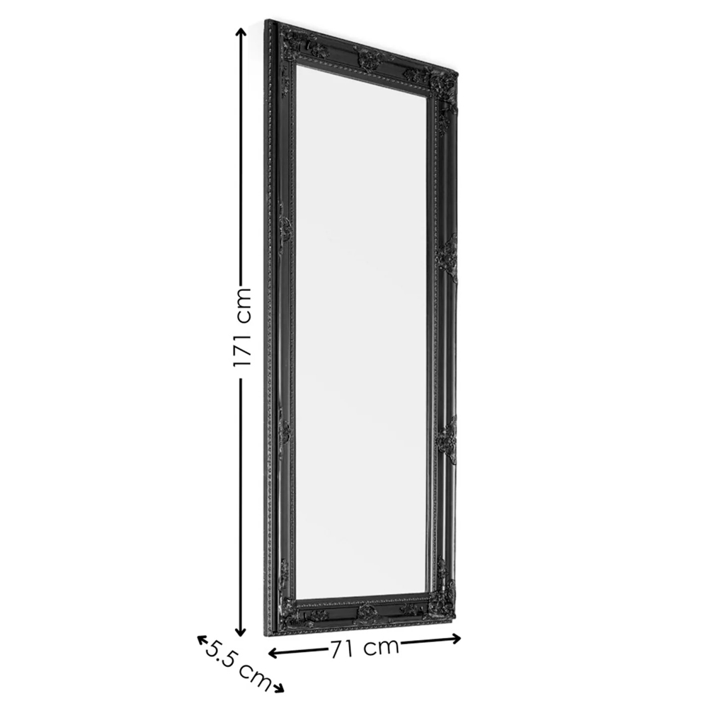 Padilla Lean-To Dress Mirror Black Wooden Frame