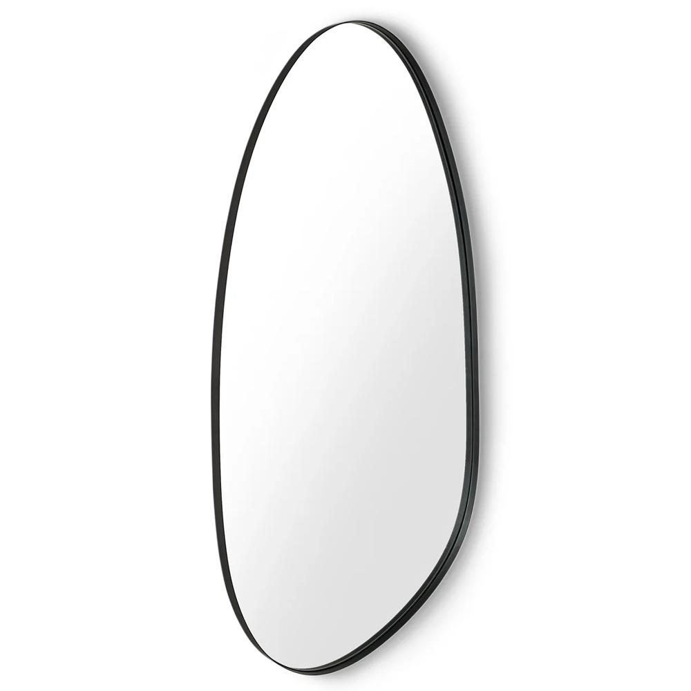 Padilla Organic Shaped Mirror With Black Wooden Frame
