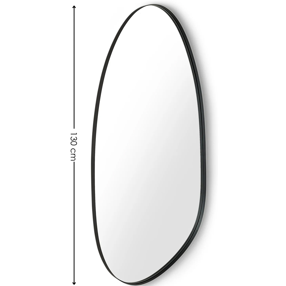 Padilla Organic Shaped Mirror With Black Wooden Frame