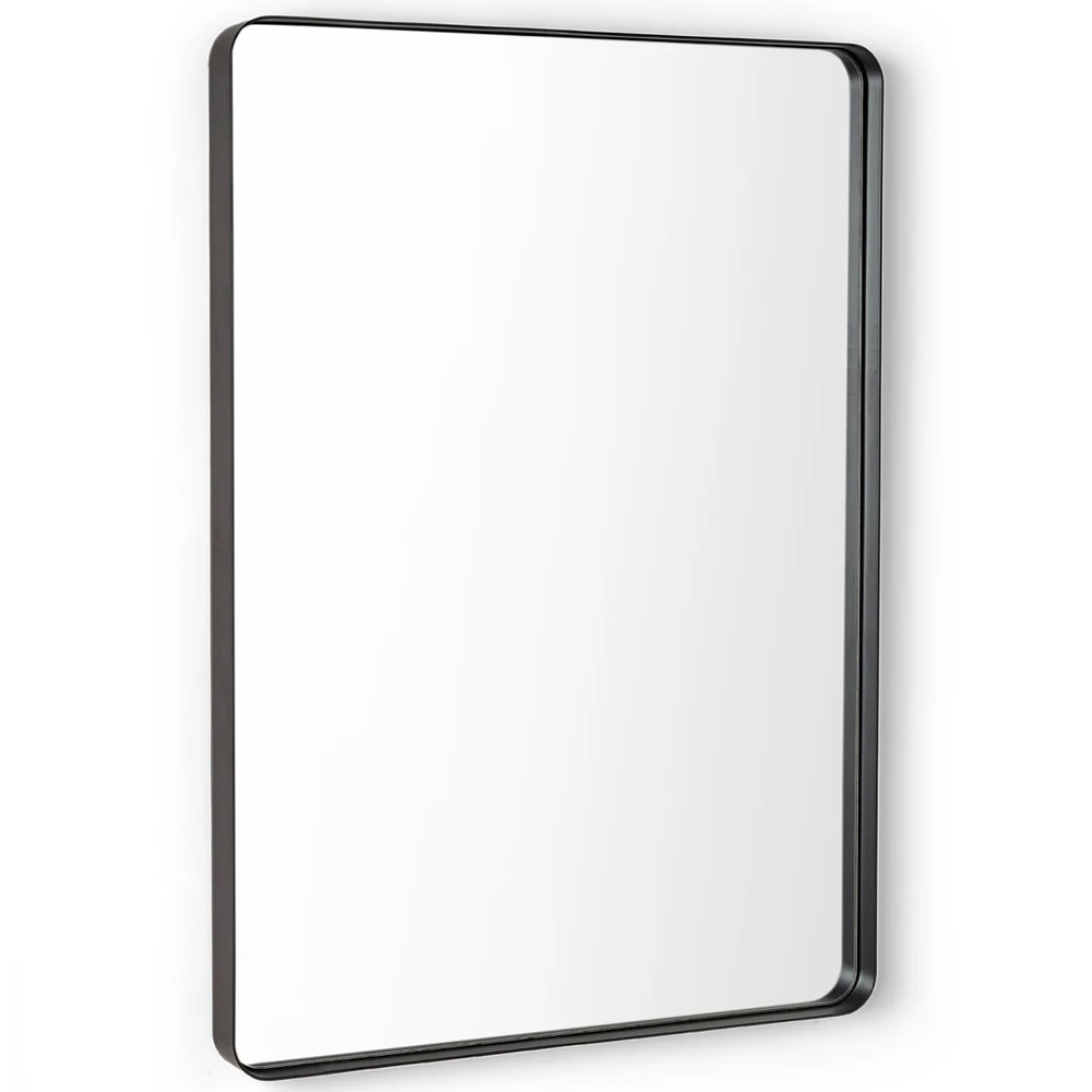 Padilla Rectangular Mirror With Black Wooden Frame