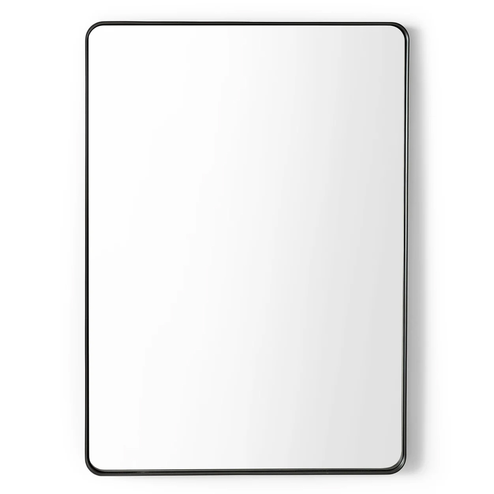 Padilla Rectangular Mirror With Black Wooden Frame