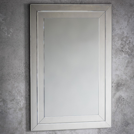 Padron Rectangular Wall Mirror In Silver Frame Furniture in Fashion
