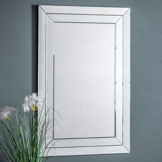 Padron Rectangular Wall Mirror In Silver Frame Furniture in Fashion