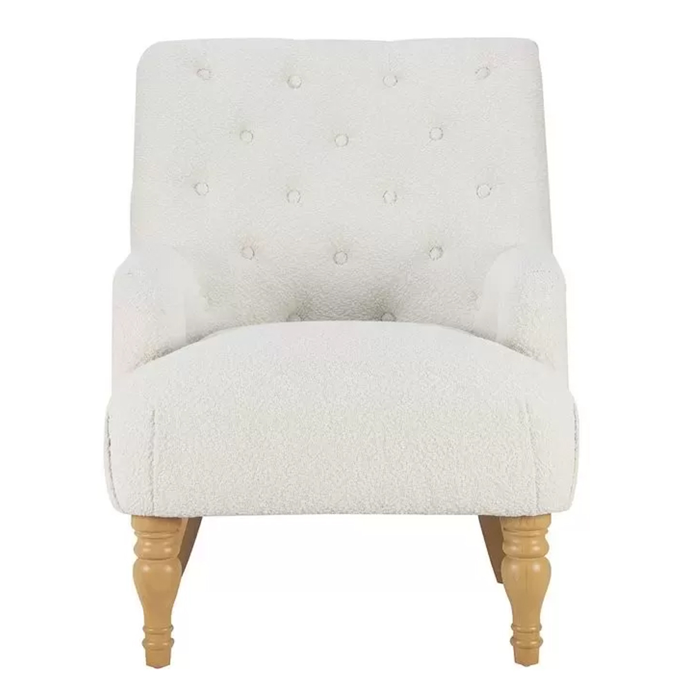 Padston Fabric Bedroom Chair With Oak Legs In White