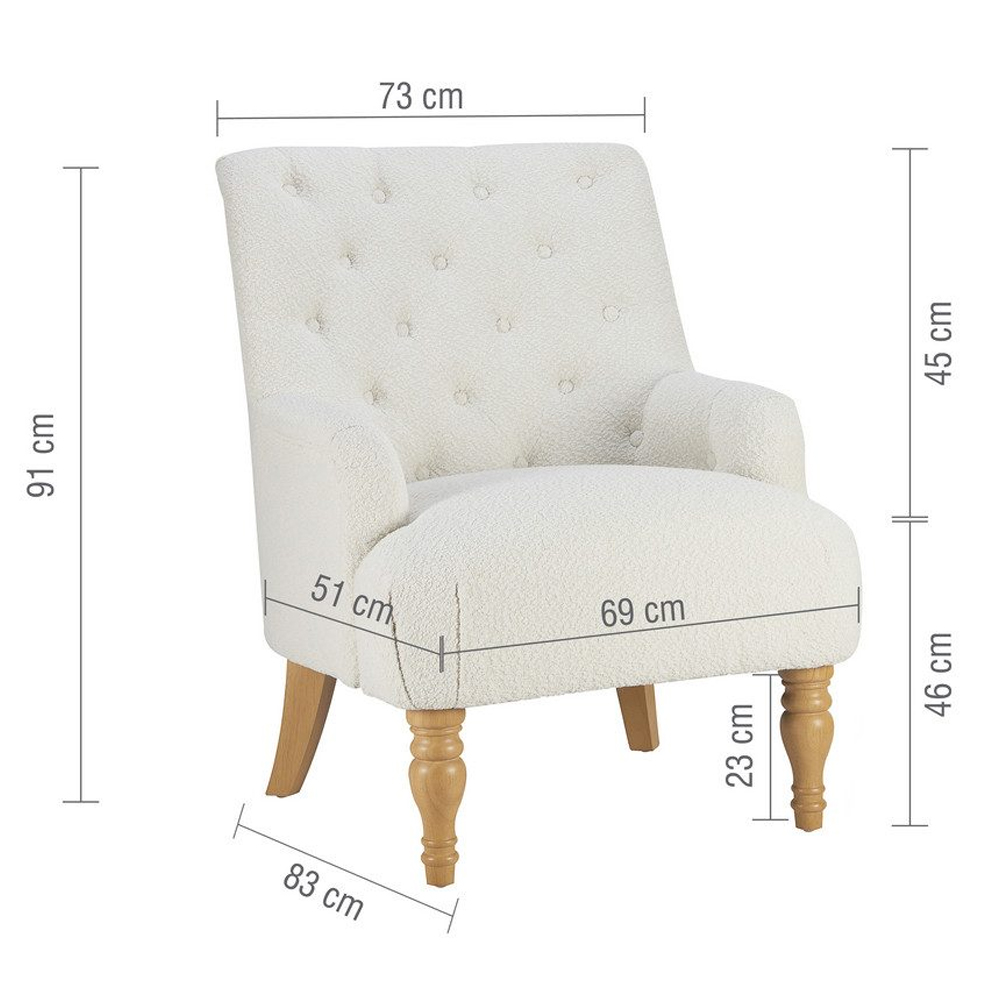 Padston Fabric Bedroom Chair With Oak Legs In White