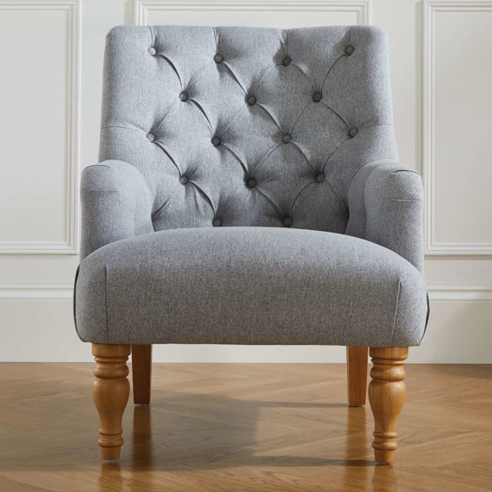 Padston Fabric Lounge Armchair In Grey