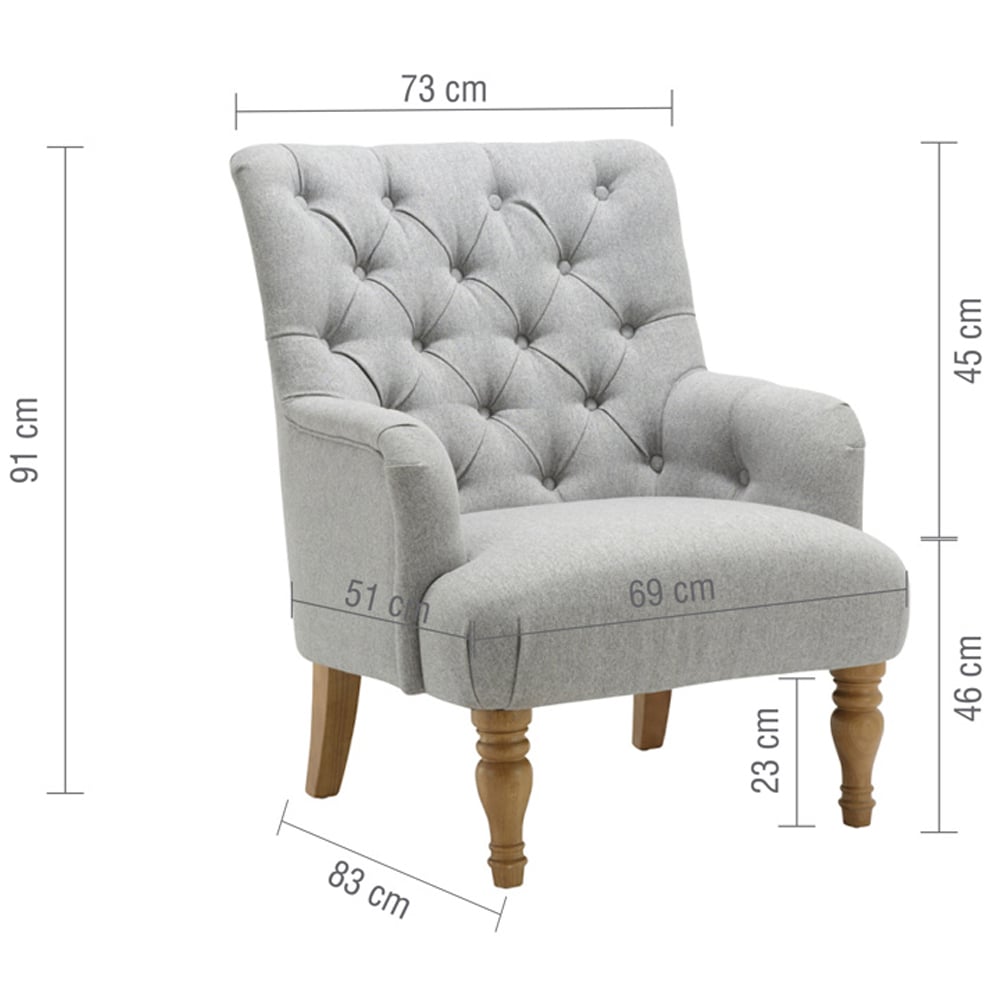 Padston Fabric Lounge Armchair In Grey