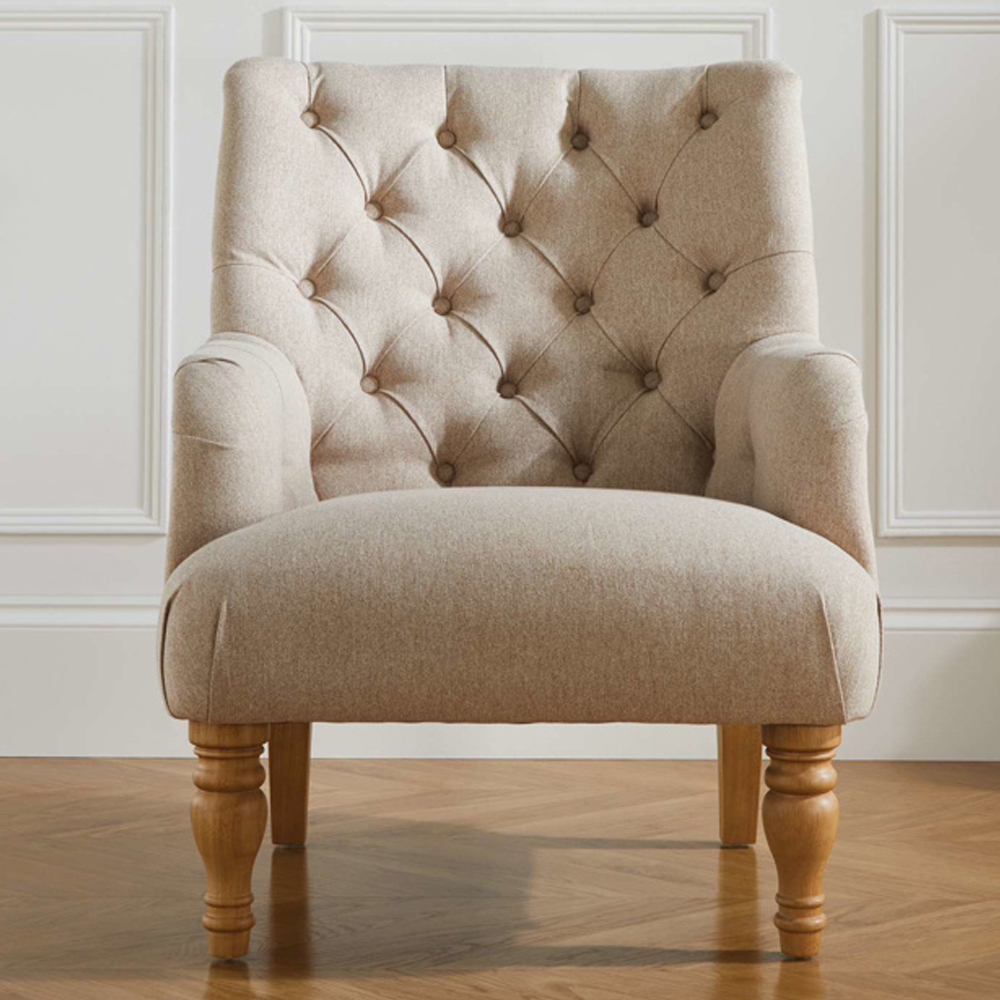 Padston Fabric Lounge Armchair In Wheat