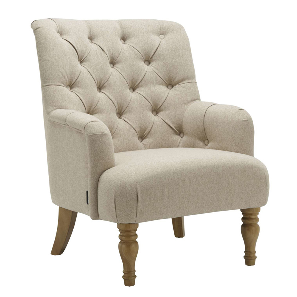 Padston Fabric Lounge Armchair In Wheat