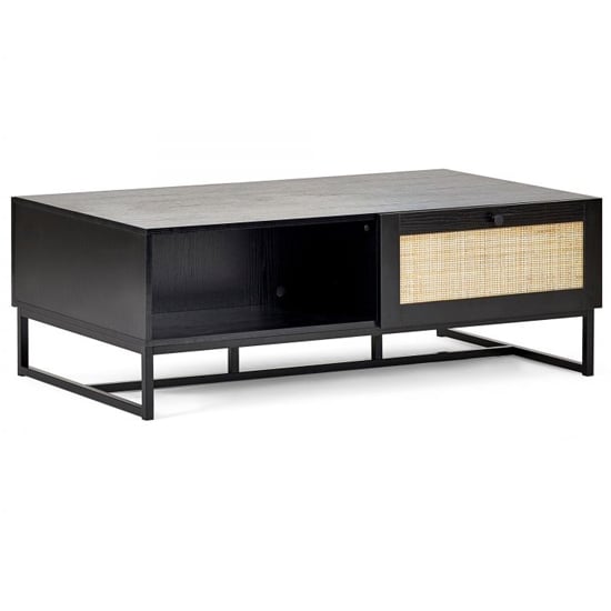 Pabla Wooden Coffee Table With 2 Drawers In Black