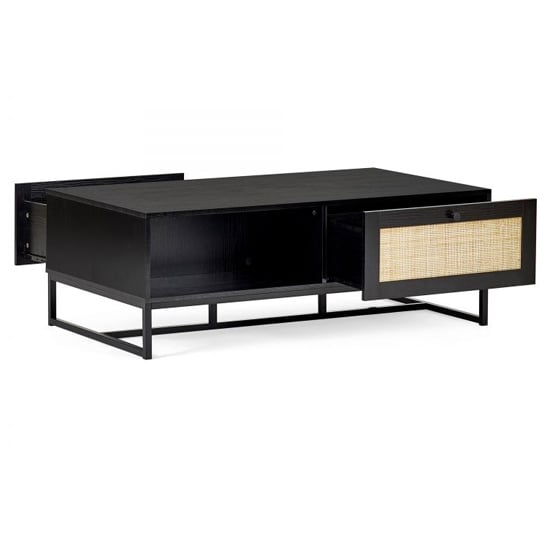 Pabla Wooden Coffee Table With 2 Drawers In Black