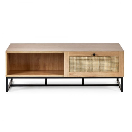 Pabla Wooden Coffee Table With 2 Drawers In Oak
