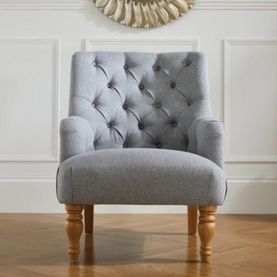 Padstow Fabric Lounge Chaise Armchair In Grey_2