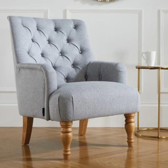 Read more about Padstow fabric lounge chaise armchair in grey