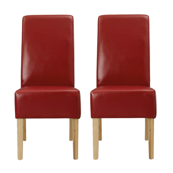 Padstow Red Finish Dining Chairs In Pair Furniture in Fashion