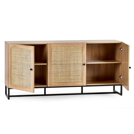Pabla Wooden Sideboard With 3 Doors In Oak