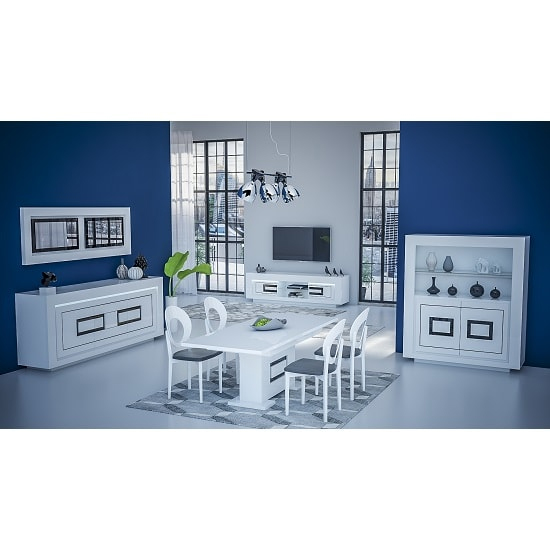 Padua Extending Dining Table In High Gloss White And Black_2