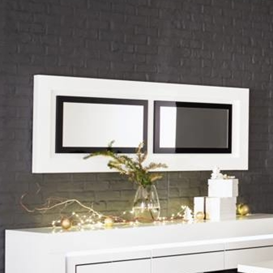 Read more about Padua wall bedroom mirror in high gloss white and black