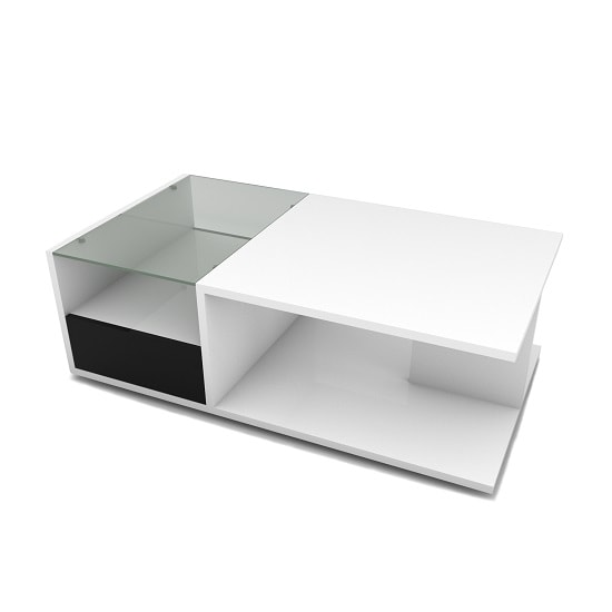 Padua Coffee Table In High Gloss White And Black With Glass_2