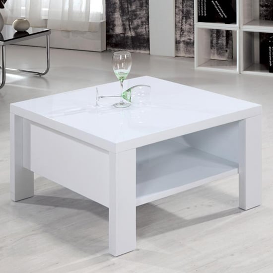 Product photograph of Pahukum High Gloss Coffee Table Square In White from Furniture in Fashion