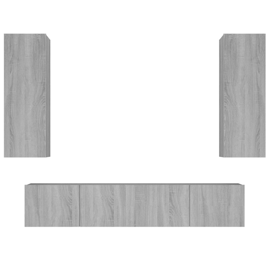 Paidi Wooden Living Room Furniture Set In Grey Sonoma Oak