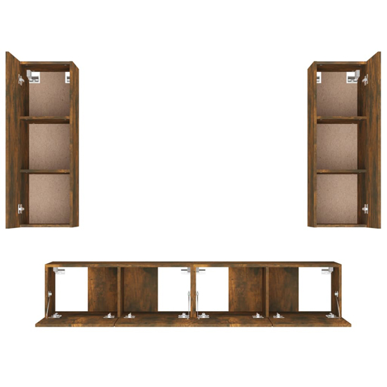 Paidi Wooden Living Room Furniture Set In Smoked Oak