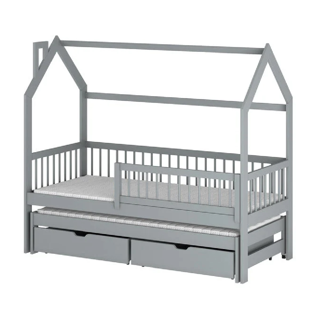 Paige Wooden Day Bed Without Mattress And Trundle In Grey