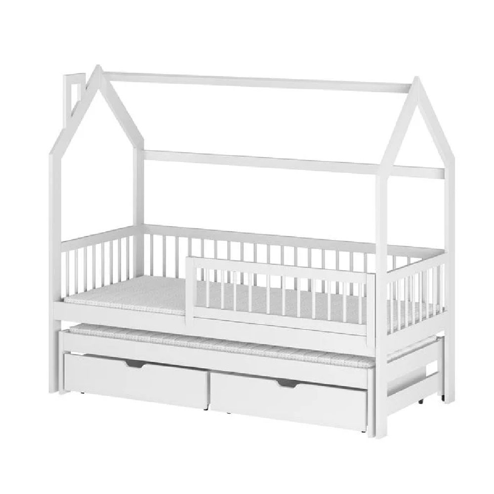 Paige Wooden Day Bed Without Mattress And Trundle In White