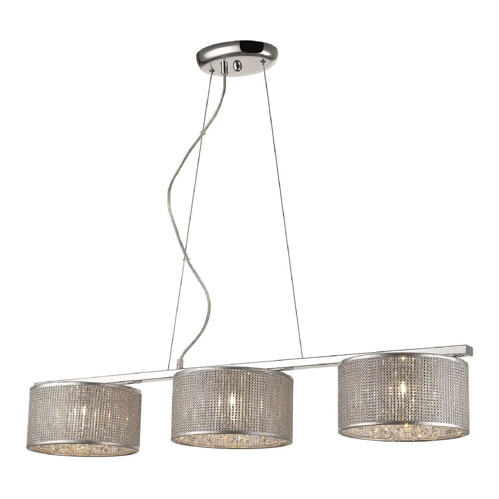 Read more about Palace 3 light crystal droplet pendant light in chrome sliver