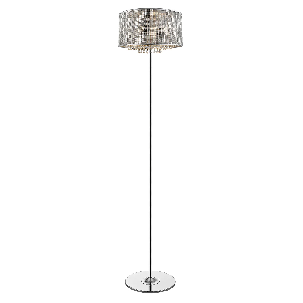 Read more about Palace 4 light crystal droplet floor lamp in chrome sliver