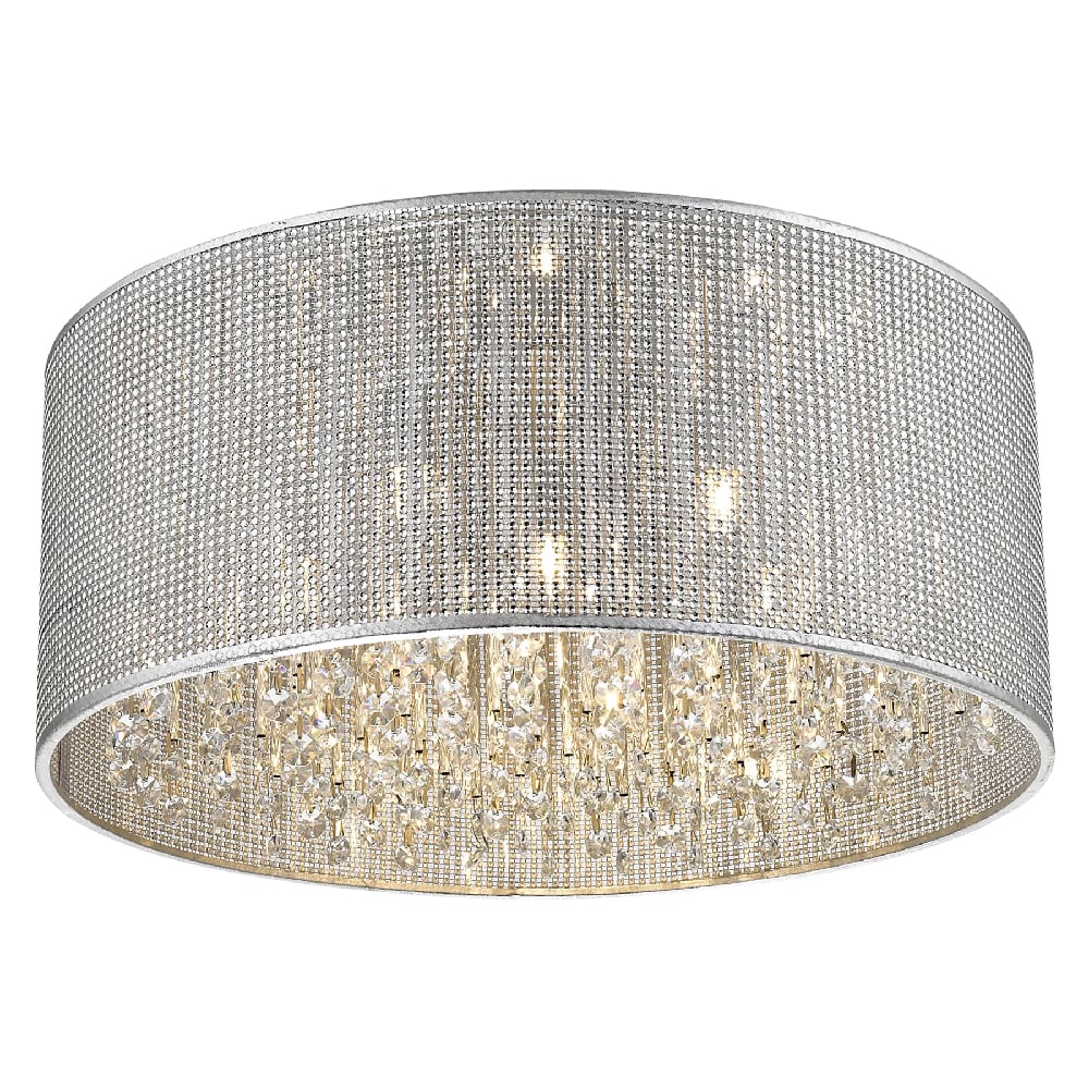Read more about Palace 6 light crystal droplet flush light in chrome sliver
