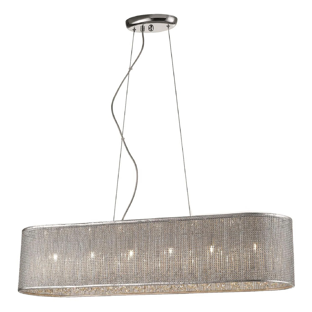 Read more about Palace 6 light crystal droplet pendant light in chrome sliver
