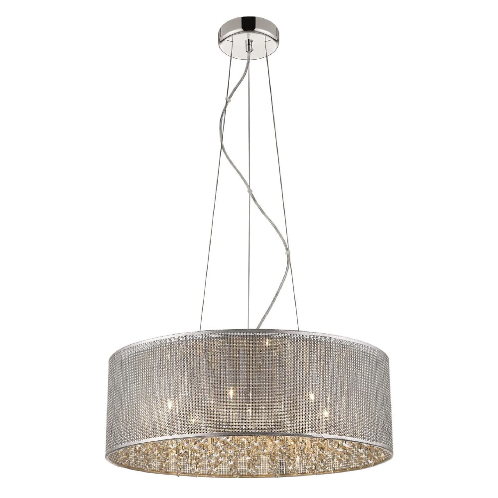 Read more about Palace 7 light crystal droplet pendant light in chrome sliver