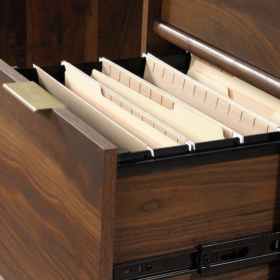 Palais Wooden Computer Desk In Walnut With 6 Drawers