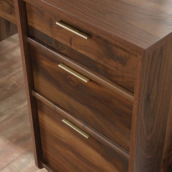 Palais Wooden Computer Desk In Walnut With 6 Drawers