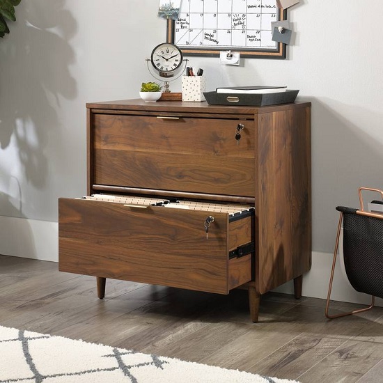 Palais Wooden Filing Cabinet In Walnut With 2 Drawers
