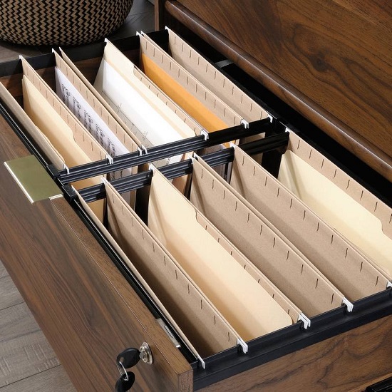 Palais Wooden Filing Cabinet In Walnut With 2 Drawers
