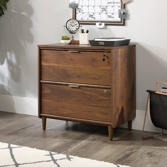 Photo of Palais wooden filing cabinet in walnut with 2 drawers