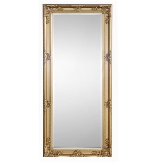 Padilla Lean-to Dress Mirror In Golden Wooden Frame_1