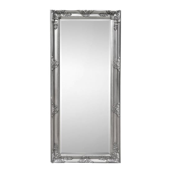 Photo of Padilla lean-to dress mirror in pewter wooden frame